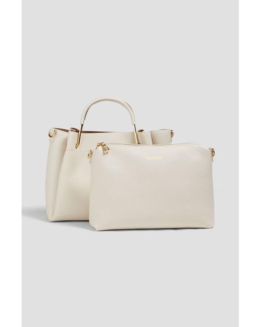 Love Moschino Natural Faux Textured-leather Tote