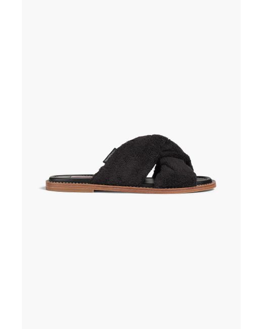 Zimmermann Black Knotted Terry Sandals
