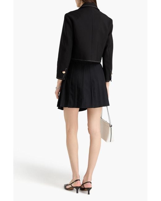 Sandro Black Cropped Crepe Jacket