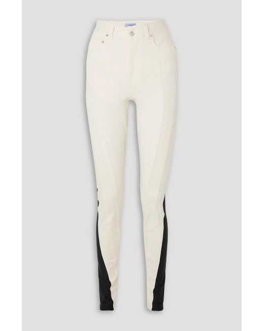 Mugler White Stretch Jersey-trimmed High-rise Skinny Jeans