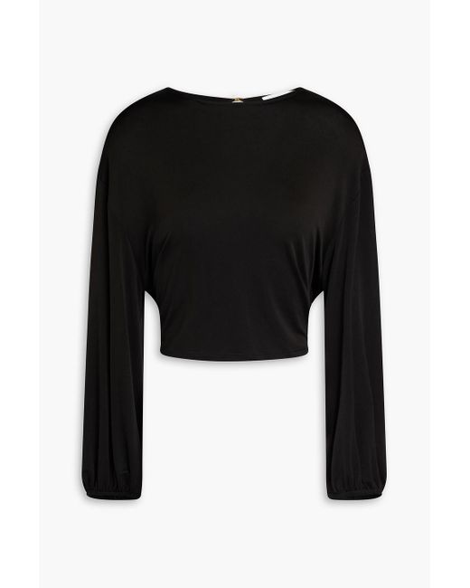 Ba&sh Black Bluse aus glänzendem jersey mit cut-outs