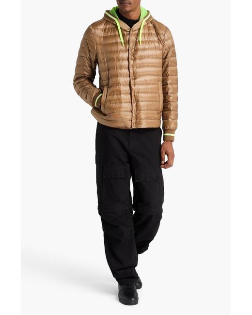 Herno Brown Quilted Shell Hooded Jacket for men