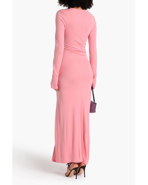 Rohe Pink Ruched Jersey Maxi Dress