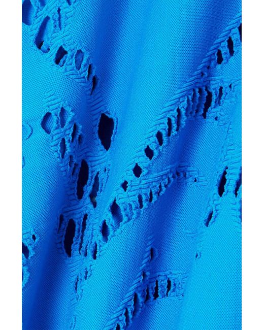 PATBO Blue Asymmetric Stretch Broderie Anglaise Maxi Skirt