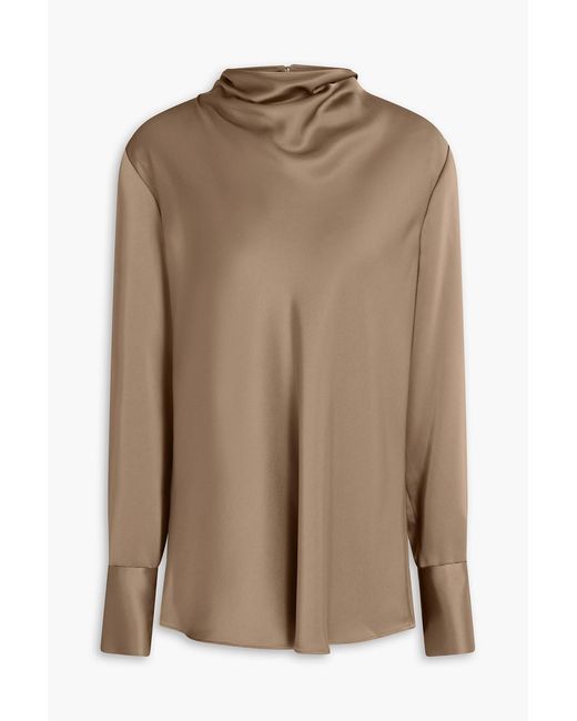 A.Emery Brown Aitken Draped Satin Blouse