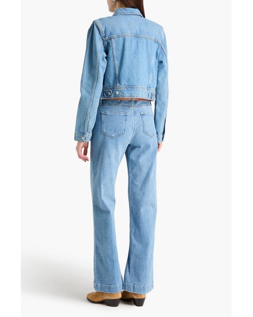 PAIGE Blue Chantal Cropped Denim Jacket
