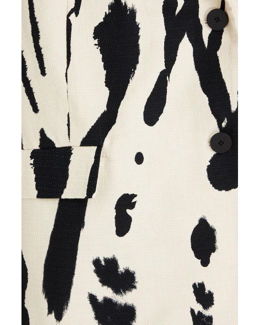 Stine Goya Black Steely Printed Cotton-canvas Blazer