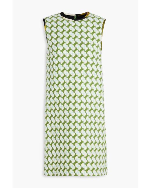 Emilio Pucci Green Wool-blend Bouclé-tweed Mini Dress