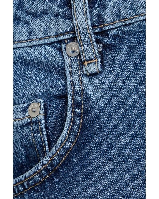 Rag & Bone Blue Charlie Ankle High-Rise Barrel-Leg Jeans