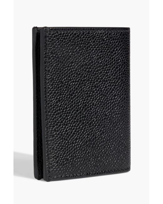 Thom Browne Black Striped Pebbled-leather Wallet for men