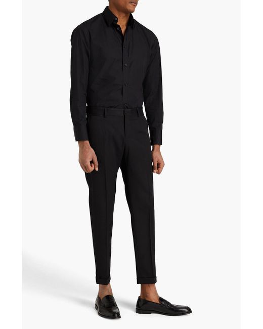 Dolce & Gabbana Black Wool-blend Twill Suit Pants for men