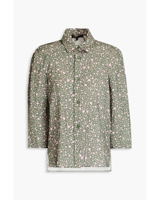 Maje Gray Floral-print Woven Shirt