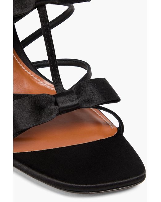 Zimmermann White Tux 85 Bow-Detailed Satin Sandals
