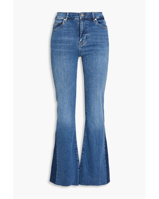 FRAME Blue Le Easy Flare High-rise Flared Jeans