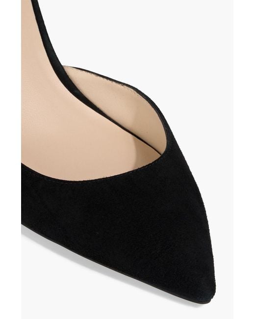 Stuart Weitzman Black Mara 75 Suede Pumps