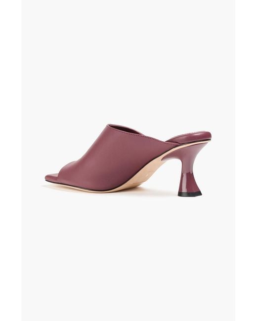 STUDIO AMELIA Red Ida 70 Leather Mules