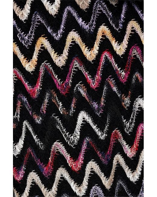 Missoni Black Crochet-knit Wool-blend Cardigan