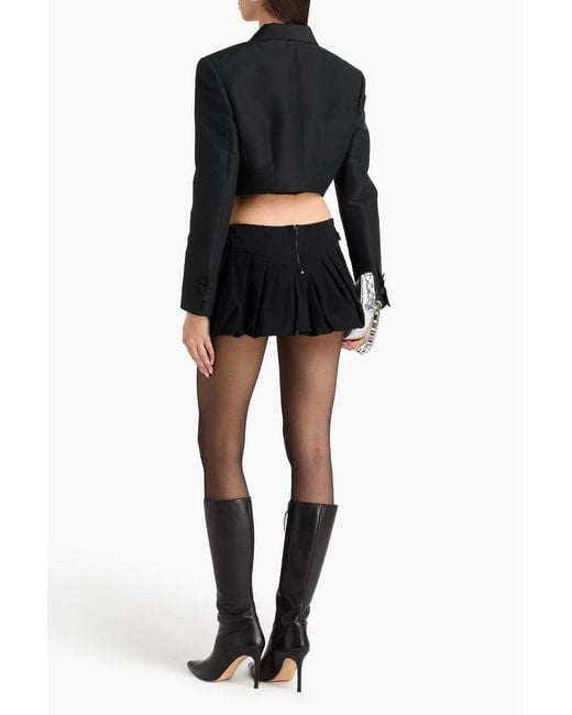 Mugler Black Crepe Mini Skirt