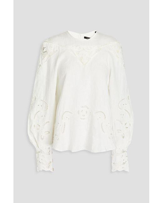 Isabel Marant White Emmet Linen Blouse