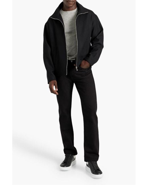 FRAME Black Harrington Wool-blend Felt Jacket for men