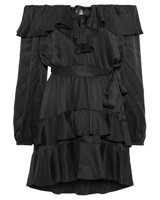 Zimmermann Off-the-shoulder Tiered Ruffled Silk-satin Mini Dress Black ...