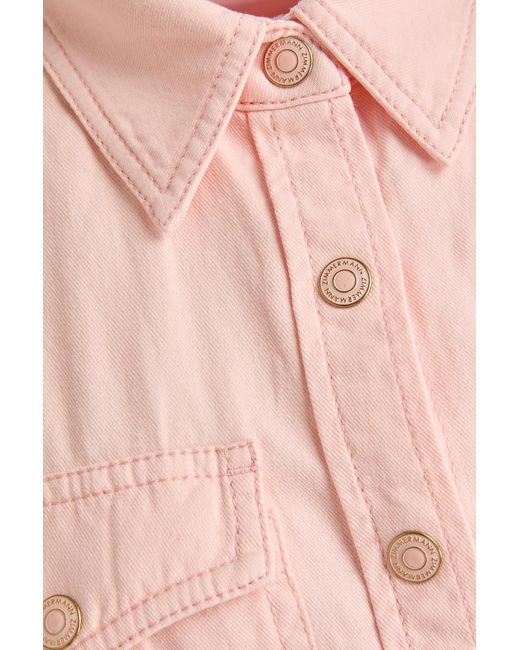 Zimmermann Pink Cotton And Linen-Blend Twill Shirt