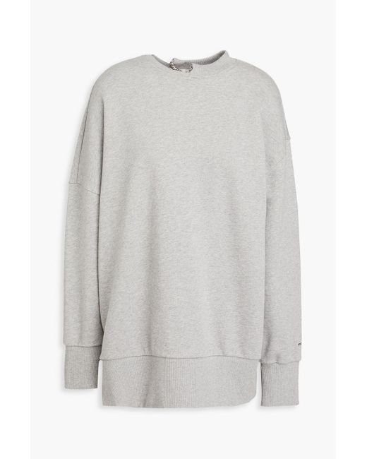 Stella McCartney Gray Chain-embellished Cutout French Cotton-terry Sweatshirt