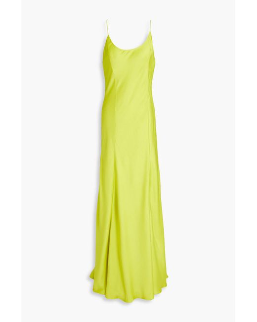 Rag & Bone Yellow Deliliah Satin Maxi Slip Dress