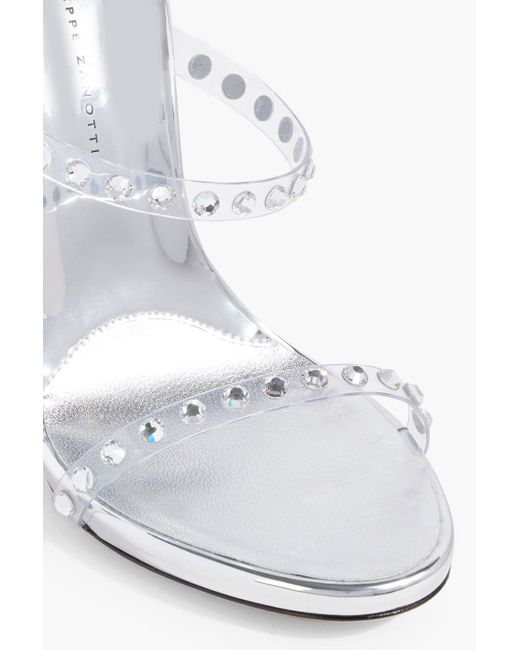 Giuseppe Zanotti White Harmony Shine Embellished Pvc And Mirrored-leather Sandals