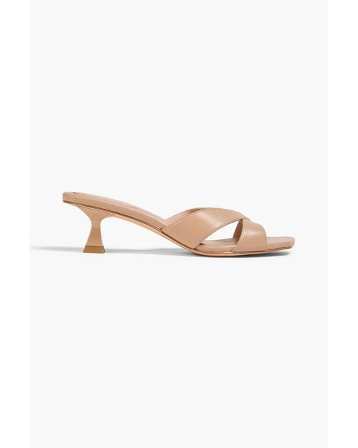 Stuart Weitzman Natural Miami 50 Leather Mules