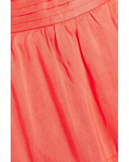 Aje. Pink Shelley Linen-blend Midi Skirt