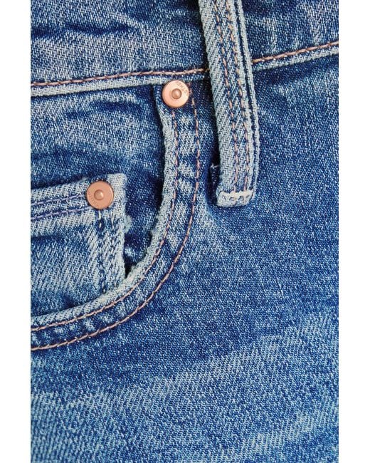 Mother Blue The Tomcat Cropped High-rise Straight-leg Jeans