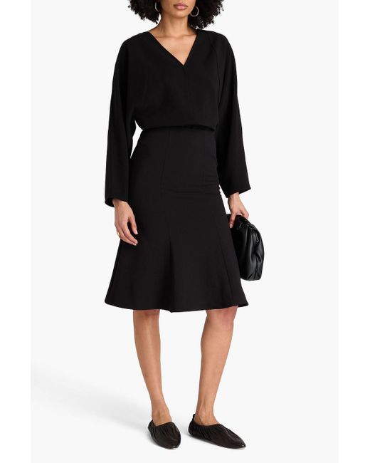 By Malene Birger Black Atlee Flared Crepe Skirt