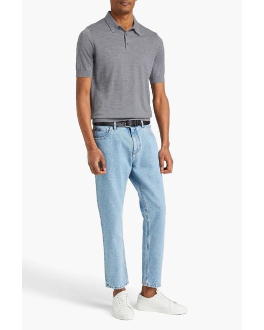 Dolce & Gabbana Meliertes poloshirt aus kaschmir in Gray für Herren