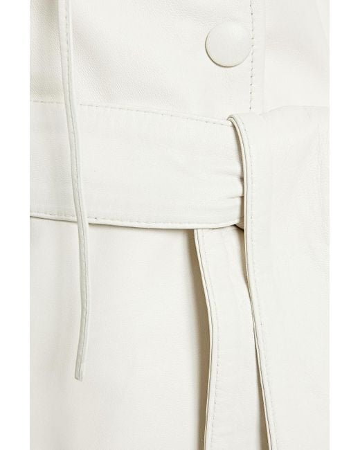 Muubaa White Leather Trench Coat