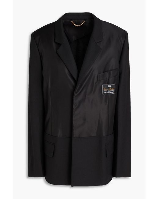Victoria Beckham Black Appliquéd Satin And Twill Blazer