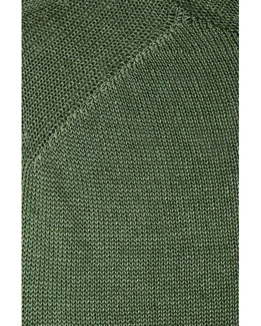 120% Lino Green Linen Sweater for men