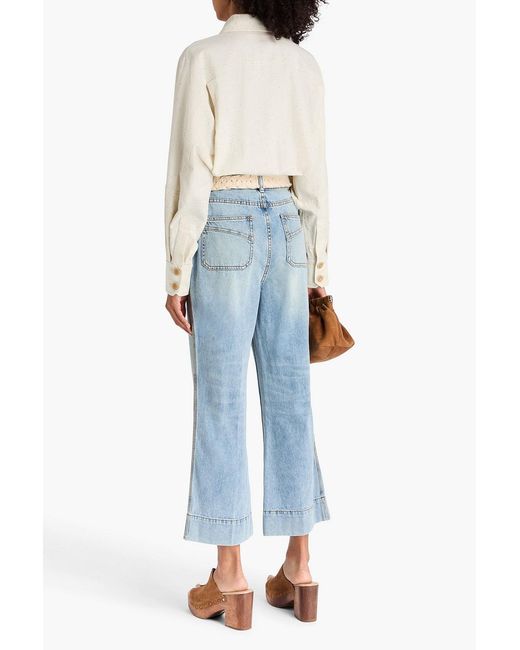 Zimmermann Blue High-Rise Kick-Flare Jeans