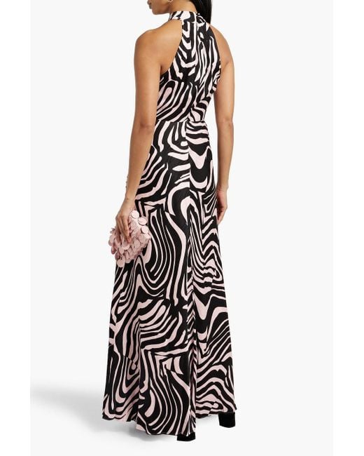 Diane von Furstenberg White Trista Zebra-print Jacquard Maxi Dress