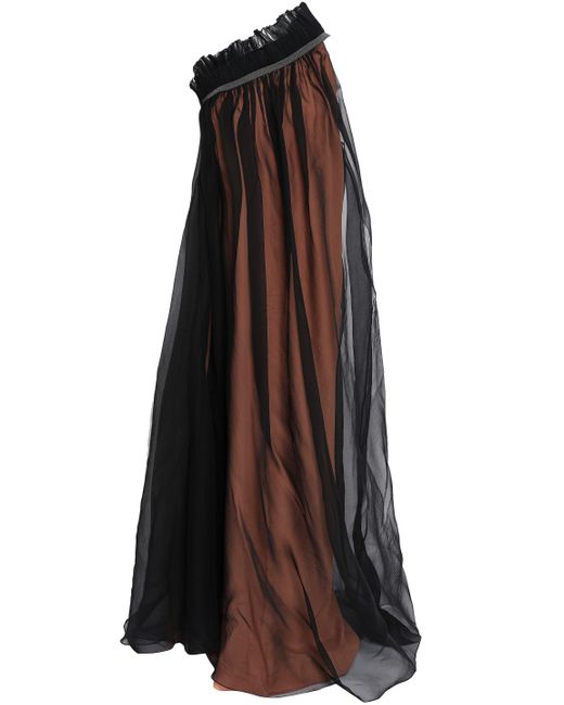 Brunello Cucinelli Bead-embellished Silk-organza Gown Black