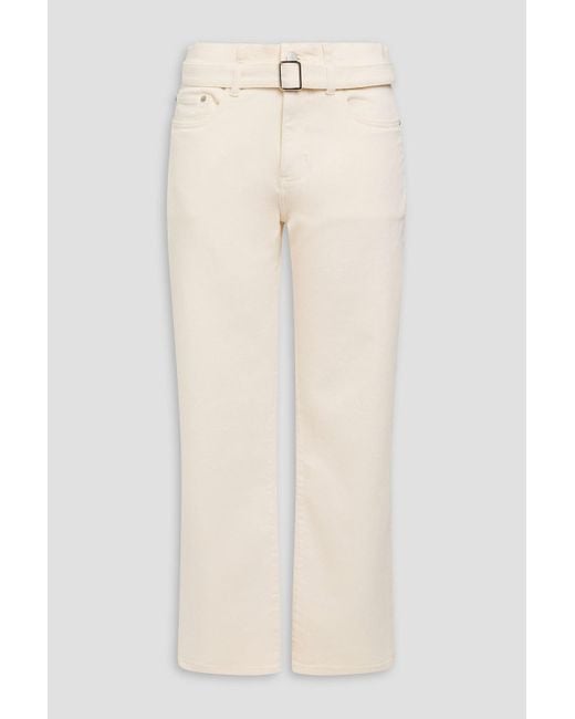 Proenza Schouler Natural Belted High-Rise Straight-Leg Jeans