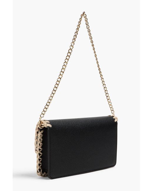 Love Moschino Black Schultertasche aus strukturiertem kunstleder