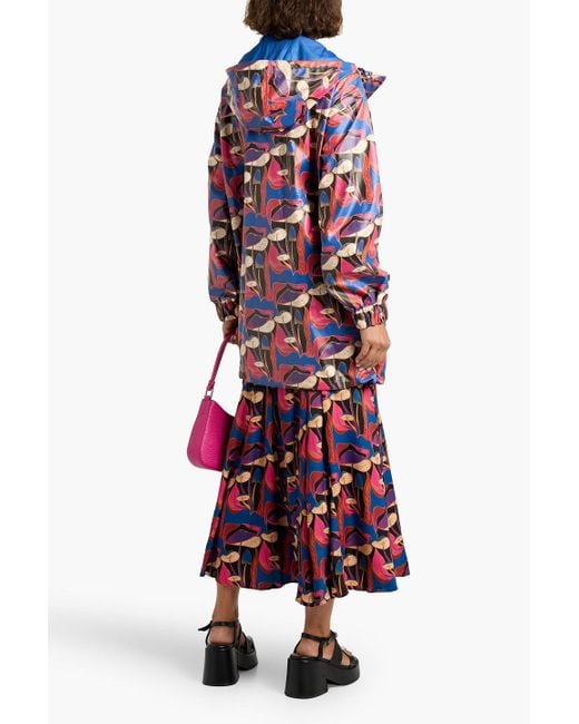 Farm Rio Red Printed Shell Hooded Raincoat