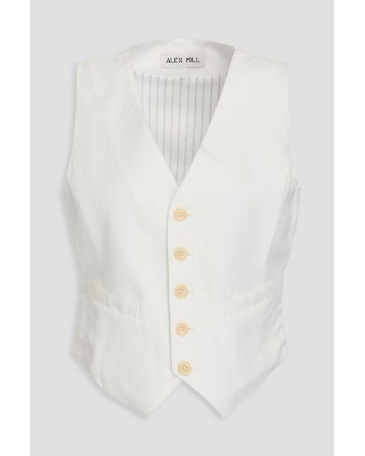 Alex Mill White Kam Linen, Lyocell And Cotton-Blend Twill Vest