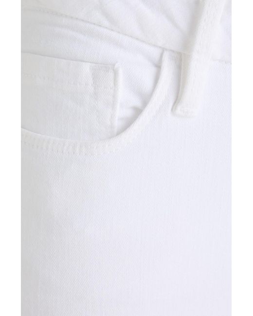 FRAME White Le Crop Mini Boot Cropped High-Rise Bootcut Jeans