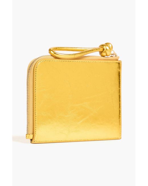 Jil Sander Yellow Crinkled-Leather Cardholder