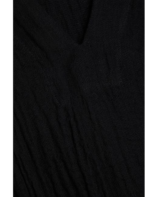 Lisa Marie Fernandez Black Linen-Blend Hooded Tunic