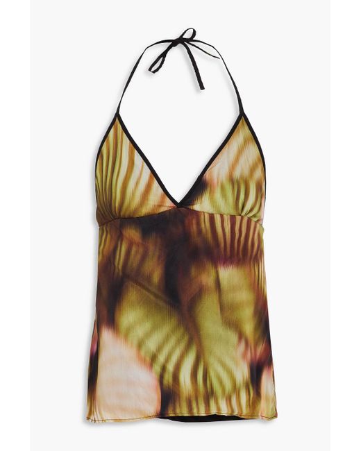 Dries Van Noten Black Printed Cotton And Silk-blend Charmeuse Top