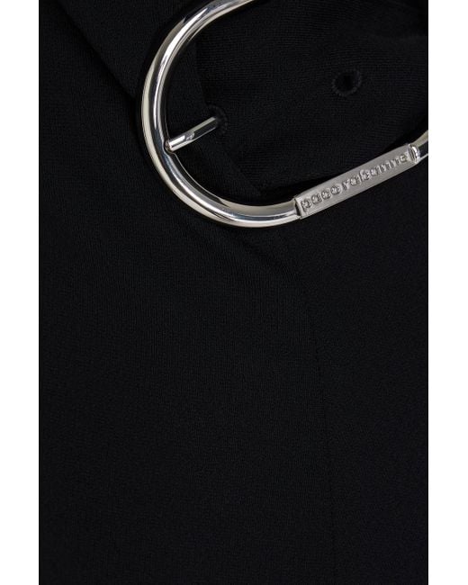 Rabanne Black Draped Stretch-Crepe Maxi Wrap Dress