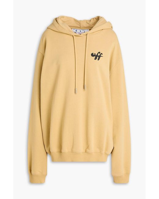 Off-White c/o Virgil Abloh Metallic Printed French Cotton-blend Terry Hoodie